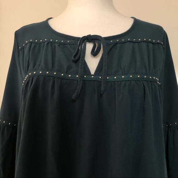 Forever 21 Studded Long-Sleeve Peasant Blouse - Picture 7 of 8